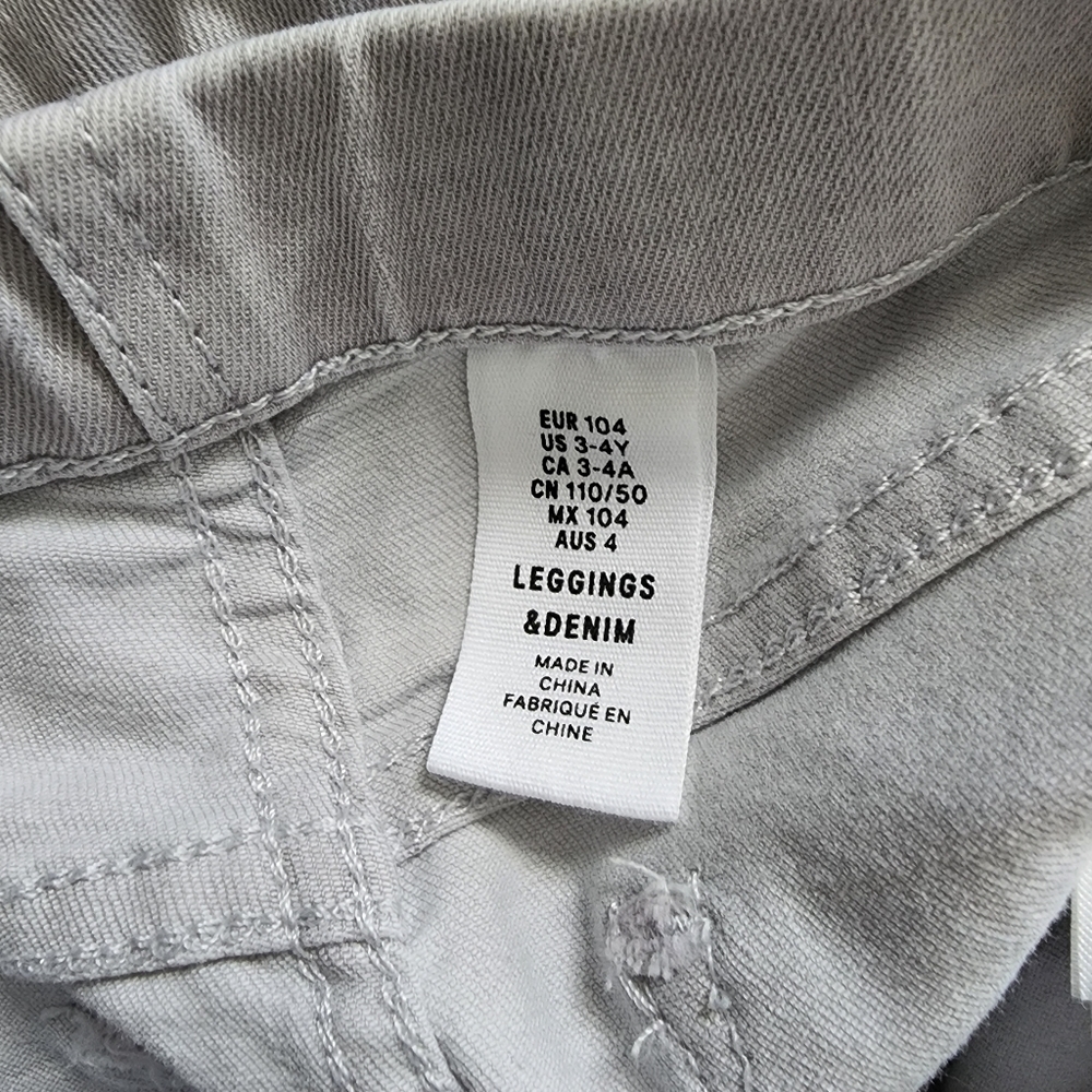 H&M Gray Sequin Denim Leggings Jeans - Picture 6 of 6